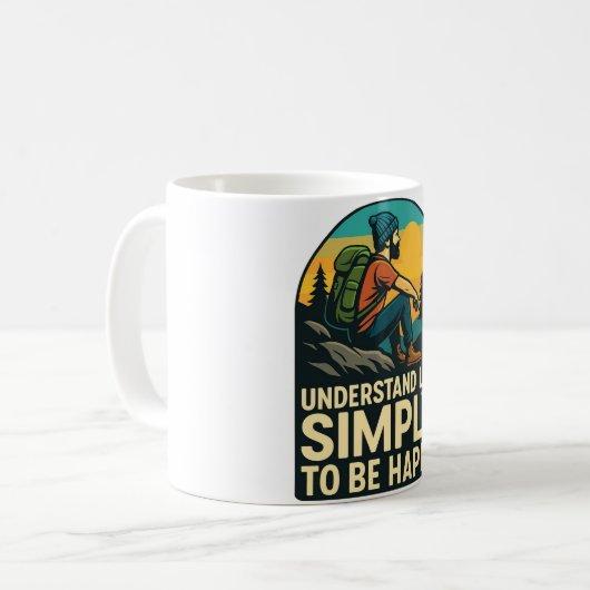 Adventure Hiking Retro Illustration Kaffeetasse (Vorderseite Links)