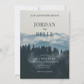 Adventure Hochzeit Foto Wald Minimalist Einladung (Vorderseite)