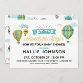 Adventure Hot Air Ballon Dusche Einladung (Vorne/Hinten)