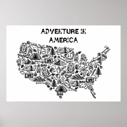 Adventure in America Map Symbols Poster (Vorne)
