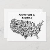 Adventure in America Map Symbols Postkarte (Vorne/Hinten)