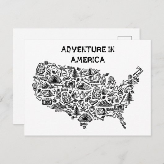 Adventure in America Map Symbols Postkarte (Vorne/Hinten)