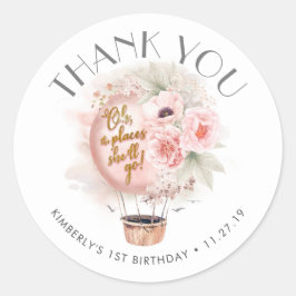 Adventure Inspiriert Hot Air Ballon Geburtstagspar Runder Aufkleber