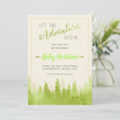 Adventure Invitation Baby Shower Sip und See Tree Einladung (Stehend Vorderseite)