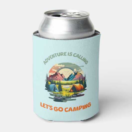 Adventure is Calling lasse gehen Camping Dosenkühler (Kanne Vorderseite)
