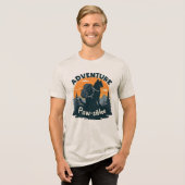 Adventure Is Paw-sible Black Cat Hiker Backpack Tri-Blend Shirt (Vorderseite voll)