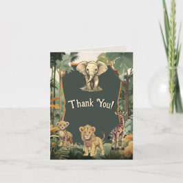 Adventure Jungle Animals Baby Dusche Dankeskarte