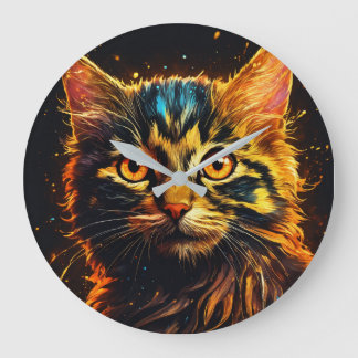 Adventure Kitten Wall Clock für Felinfans Große Wanduhr