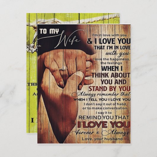 Adventure Letter to Ehefrau, liebevolles Geschenk, Einladung (Vorne/Hinten)