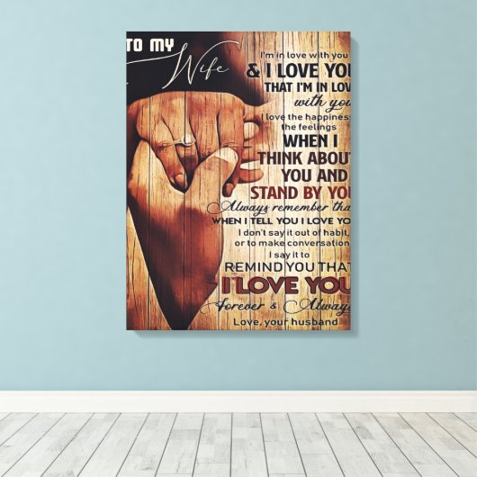 Adventure Letter to Ehefrau, liebevolles Geschenk, Leinwanddruck (Insitu (Holzboden))