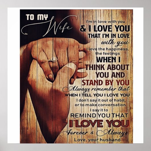 Adventure Letter to Ehefrau, liebevolles Geschenk, Poster (Vorne)