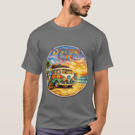Adventure Life Retro Hippie Beach Sunset Graphic T-Shirt