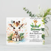 Adventure Little Safari Explorers Baby Shower Einladung (Stehend Vorderseite)