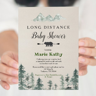 Adventure Long Distance Baby Shower Einladung