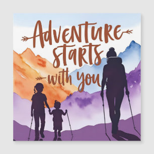 "Adventure Mama & Kids - Hiking Bond Art" Magnetkarte