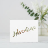 Adventure Map Typografie Postkarte (Stehend Vorderseite)