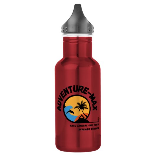 Adventure-MAX-Logo Edelstahlflasche (Links)