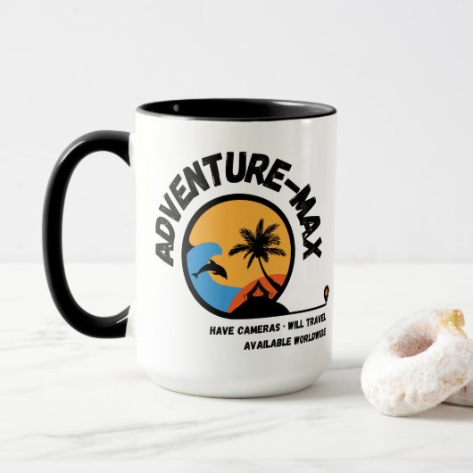 Adventure-MAX-Logo-Kaffeetasse Tasse (Mit Donut)