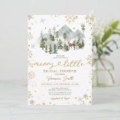 Adventure Merry Little Christmas Bridal Shower Einladung (Stehend Vorderseite)