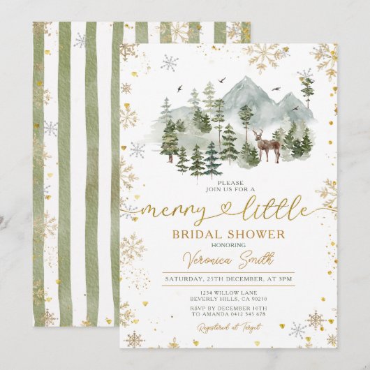 Adventure Merry Little Christmas Bridal Shower Einladung (Vorne/Hinten)
