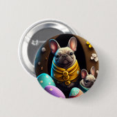 Adventure Mops mit Ostereiern Ein festlicher und N Button (Vorne & Hinten)