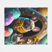 Adventure Mops mit Ostereiern Ein festlicher und N Fleecedecke (Vorderseite (Horizontal))