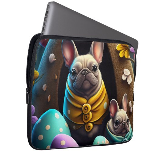 Adventure Mops mit Ostereiern Ein festlicher und N Laptopschutzhülle (Vorne Rechts)