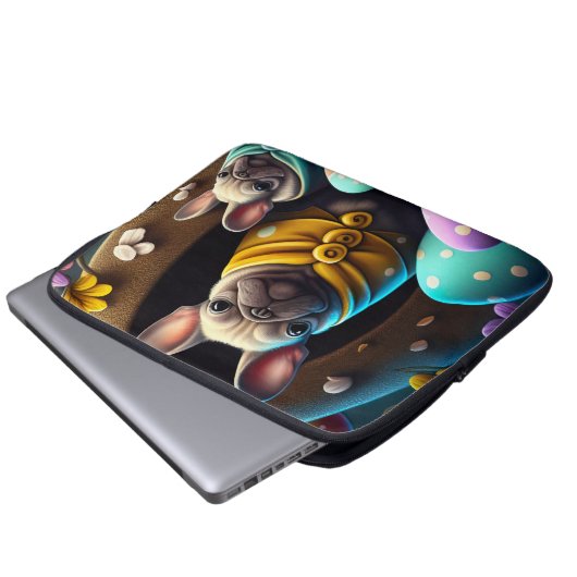 Adventure Mops mit Ostereiern Ein festlicher und N Laptopschutzhülle (Vorne Knopf)