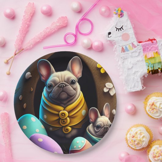 Adventure Mops mit Ostereiern Ein festlicher und N Pappteller (Party)