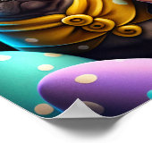 Adventure Mops mit Ostereiern Ein festlicher und N Poster (Ecke)