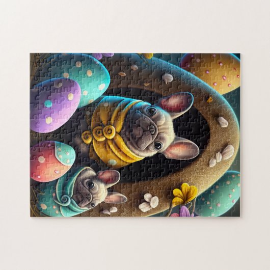 Adventure Mops mit Ostereiern Ein festlicher und N Puzzle (Horizontal)