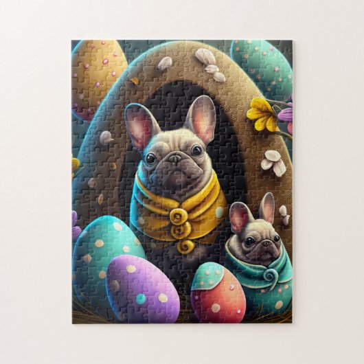 Adventure Mops mit Ostereiern Ein festlicher und N Puzzle (Vertikal)