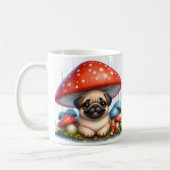 Adventure Mops Puppy under Mushroom Regenschirm Kaffeetasse (Links)
