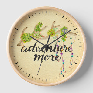 Adventure More Boho Antler Wanduhr