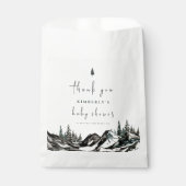 Adventure Mountain Forest Baby Dusche Vielen Dank Geschenktütchen (Vorderseite)