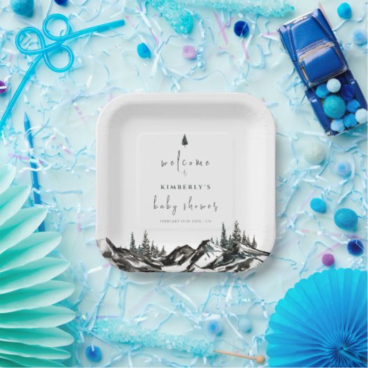 Adventure Mountain Forest Baby Dusche Willkommen Pappteller (Party)