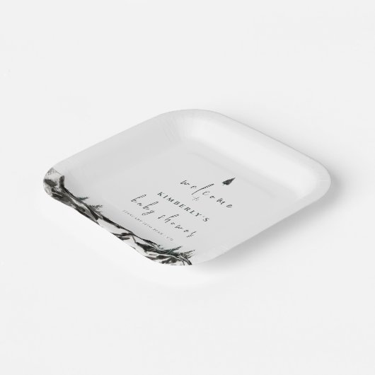 Adventure Mountain Forest Baby Dusche Willkommen Pappteller (Gewinkelt)