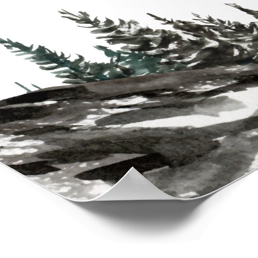 Adventure Mountain Forest Baby Dusche Willkommen Poster (Ecke)