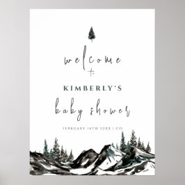 Adventure Mountain Forest Baby Dusche Willkommen Poster