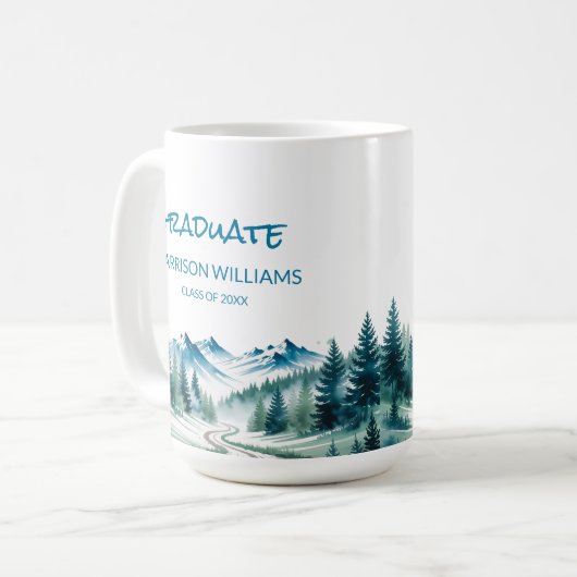 Adventure Mountain Graduate Gift  Kaffeetasse (Vorderseite Links)
