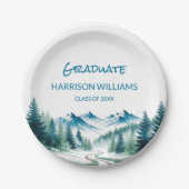 Adventure Mountain Graduation Party Decor Pappteller (Vorderseite)
