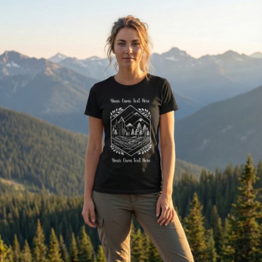 Adventure Mountain Hexagon Nature Your Text T-Shirt