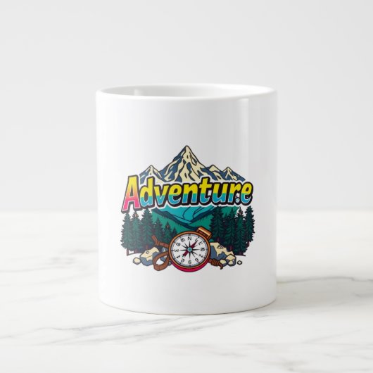 Adventure Mountain – Outdoor Hiking Nature Design  Jumbo-Tasse (Vorderseite)