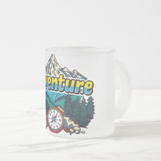 Adventure Mountain – Outdoor Hiking Nature Design  Mattglastasse (VorderseiteRechts)