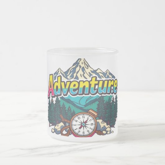 Adventure Mountain – Outdoor Hiking Nature Design  Mattglastasse (Mittel)