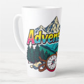 Adventure Mountain – Outdoor Hiking Nature Design  Milchtasse (Linke Ecke)