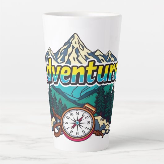 Adventure Mountain – Outdoor Hiking Nature Design Milchtasse (Vorderseite)