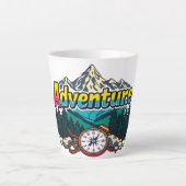 Adventure Mountain – Outdoor Hiking Nature Design Milchtasse (Vorderseite)