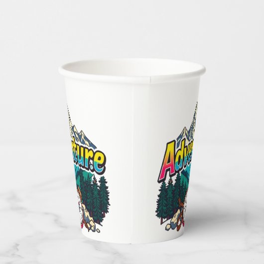 Adventure Mountain – Outdoor Hiking Nature Design Pappbecher (Rechts)