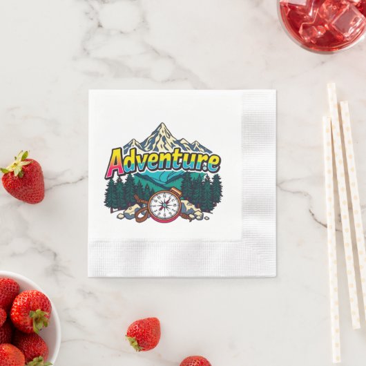 Adventure Mountain – Outdoor Hiking Nature Design Serviette (Beispiel)